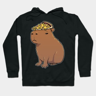 Capybara with a Hawaiian Pizza on its head Hoodie